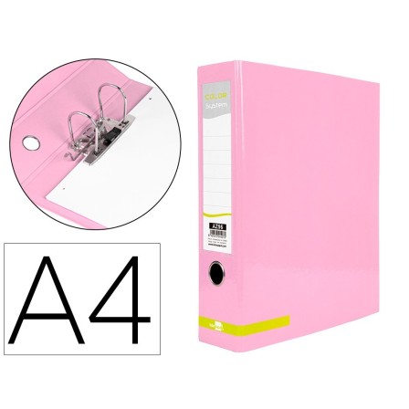 ARCHIVADOR DE PALANCA LIDERPAPEL A4 COLOR SYSTEM FORRADO SIN RADO L...