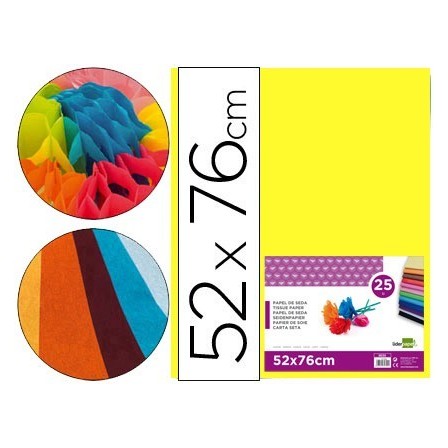 PAPEL SEDA LIDERPAPEL AMARILLO 52X76 CM 18 GR -PAQUETE DE 25 HOJAS