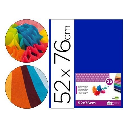 PAPEL SEDA LIDERPAPEL AZUL 52X76 CM 18 GR -PAQUETE DE 25 HOJAS