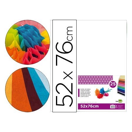 PAPEL SEDA LIDERPAPEL BLANCO 52X76 CM 18 GR -PAQUETE DE 25 HOJAS