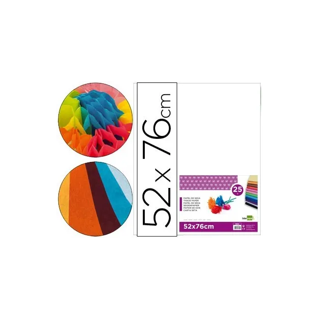 PAPEL SEDA LIDERPAPEL BLANCO 52X76 CM 18 GR -PAQUETE DE 25 HOJAS