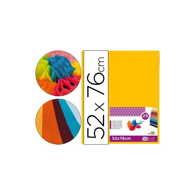 PAPEL SEDA LIDERPAPEL NARANJA 52X76 CM 18 GR -PAQUETE DE 25 HOJAS