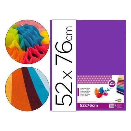 PAPEL SEDA LIDERPAPEL VIOLETA 52X76 CM 18 GR -PAQUETE DE 25 HOJAS