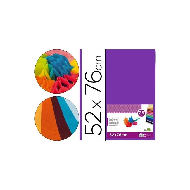 PAPEL SEDA LIDERPAPEL VIOLETA 52X76 CM 18 GR -PAQUETE DE 25 HOJAS