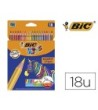 LAPICES DE COLORES BIC EVOLUTION STRIPES CAJA DE 18 COLORES SURTIDOS