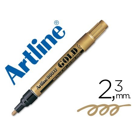 ROTULADOR ARTLINE MARCADOR PERMANENTE TINTA METALICA EK-900 ORO -PU...
