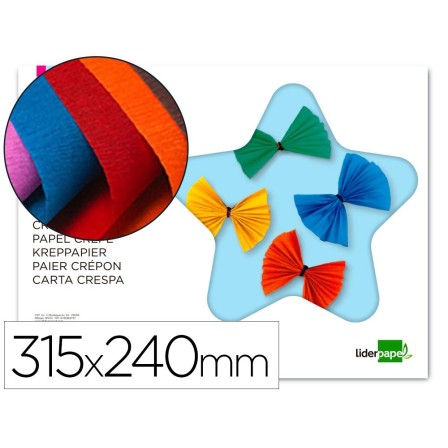 BLOC TRABAJOS MANUALES LIDERPAPEL CRESPON 240X315MM 10 HOJAS COLORE...
