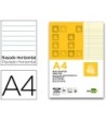 BLOC NOTAS LIDERPAPEL HORIZONTAL A4 50 HOJAS AMARILLAS 60G/M2 ENCOLADO