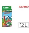 LAPICES DE COLORES ALPINO BORRABLE CON GOMA CAJA DE 12 COLORES SURT...