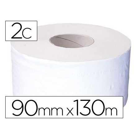 PAPEL HIGIENICO JUMBO 2 CAPAS RECICLADO -ROLLO CON 130 MTS. -PARA D...