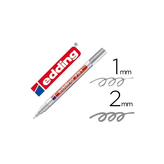 ROTULADOR EDDING PUNTA FIBRA 751 PLATA PUNTA REDONDA 1-2 MM