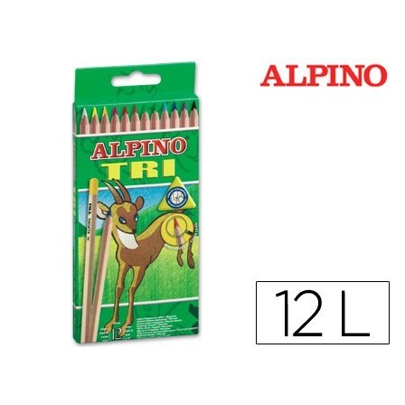 LAPICES DE COLORES ALPINO TRI ESTUCHE DE 12 COLORES SURTIDOS