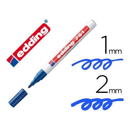 ROTULADOR EDDING PUNTA FIBRA 751 AZUL PUNTA REDONDA 1-2 MM