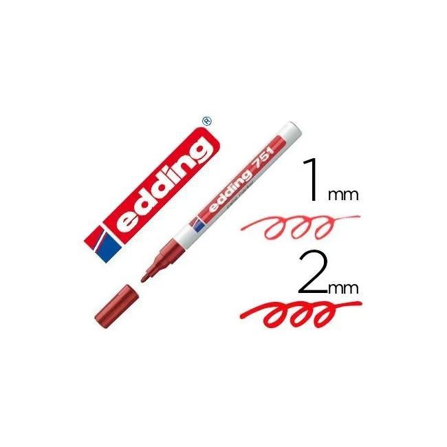 ROTULADOR EDDING PUNTA FIBRA 751 ROJO PUNTA REDONDA 1-2 MM