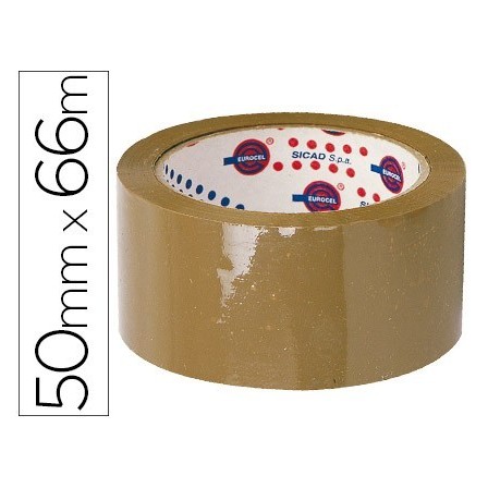 CINTA ADHESIVA EUROCEL POLIPROPILENO HAVANA 66 MT X 50 MM -PARA EMB...