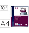 CARPETA LIDERPAPEL 10 FUNDAS CANGURO PP DIN A4 AZUL TRANSLUCIDO POR...