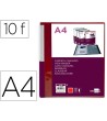 CARPETA LIDERPAPEL 10 FUNDAS CANGURO PP DIN A4 ROJO TRANSLUCIDO POR...