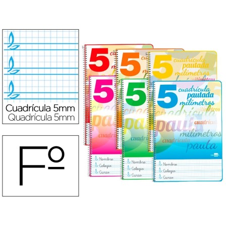 CUADERNO ESPIRAL LIDERPAPEL FOLIO PAUTAGUIA TAPA BLANDA 80H 80 GR C...