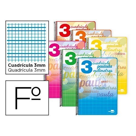 CUADERNO ESPIRAL LIDERPAPEL FOLIO PAUTAGUIA TAPA BLANDA 80H 75 GR C...