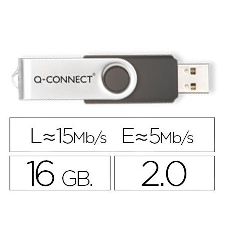 MEMORIA USB Q-CONNECT FLASH 16 GB 2.0