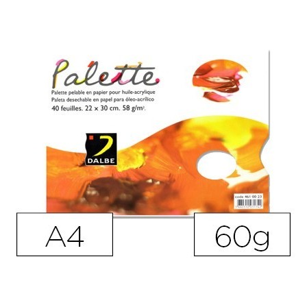 PALETA PAPEL DALBE DESECHABLE DIN A4 40 HOJAS 60 GR