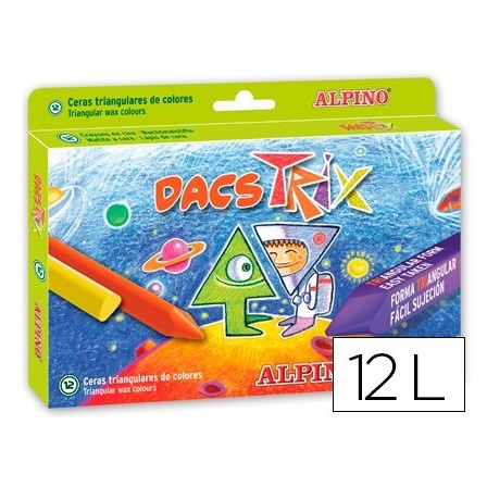 LAPICES CERA DACS TRIX TRIANGULCAJA DE 12 COLORES