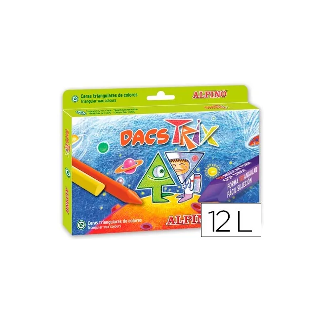 LAPICES CERA DACS TRIX TRIANGULCAJA DE 12 COLORES