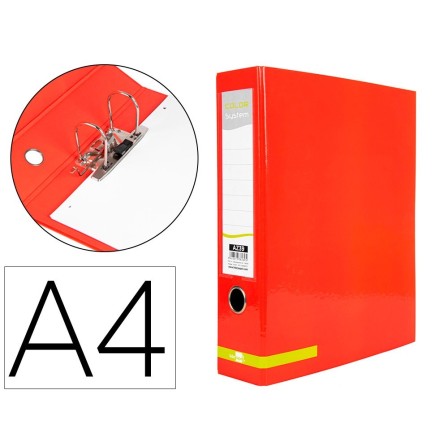 ARCHIVADOR DE PALANCA LIDERPAPEL A4 COLOR SYSTEM FORRADO SIN RADO L...