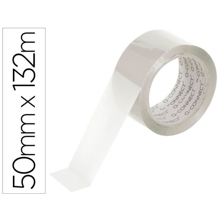 CINTA ADHESIVA Q-CONNECT POLIPROPILENO TRANSPARENTE 132MT X 50MM PA...