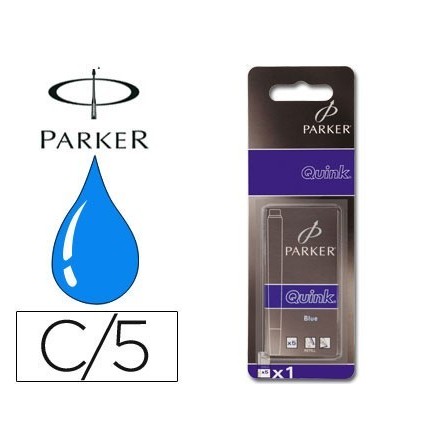 TINTA ESTILOGRAFICA PARKER AZUL REAL CAJA DE 5 CARTUCHOS