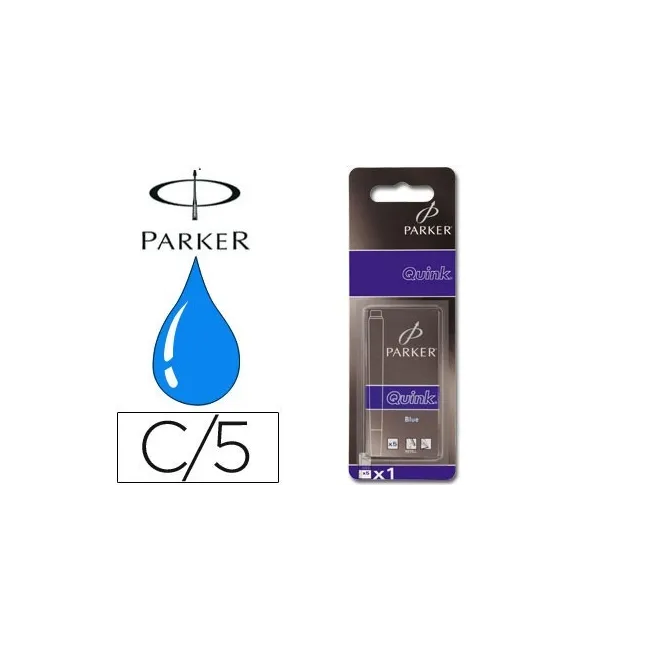 TINTA ESTILOGRAFICA PARKER AZUL REAL CAJA DE 5 CARTUCHOS