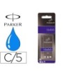 TINTA ESTILOGRAFICA PARKER AZUL REAL CAJA DE 5 CARTUCHOS