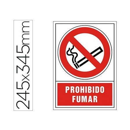 PICTOGRAMA SYSSA SEÑAL DE PROHIBICION PROHIBIDO FUMAR EN PVC 245X34...