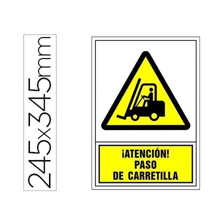 PICTOGRAMA SYSSA SEÑAL DE ADVERTENCIA ATENCION! PASO DE CARRETILLA ...