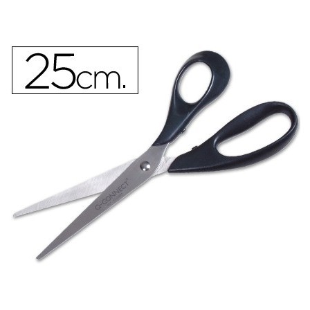 TIJERA OFICINA Q-CONNECT INOXIDABLE 10" -25 CM -BLISTER