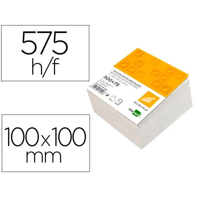 TACO LIDERPAPEL ENCOLADO 100 X 100 X 60MM BLANCO