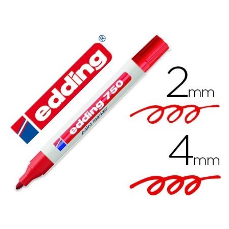 ROTULADOR EDDING PUNTA FIBRA 750 ROJO PUNTA REDONDA 2-4 MM