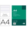 RECAMBIO LIDERPAPEL A4 100 HOJAS 100 G/M2 RAYADO HORIZONTAL 4 TALAD...
