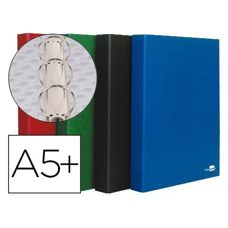CARPETA DE 4 ANILLAS 25MM REDONDAS LIDERPAPEL CUARTO CARTON FORRADO...