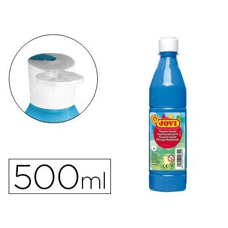 TEMPERA LIQUIDA JOVI ESCOLAR 500 ML AZUL CYAN
