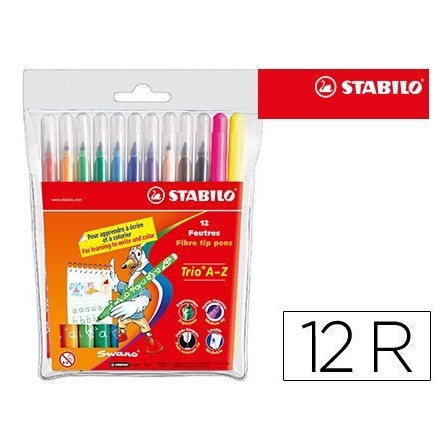ROTULADOR STABILO TRIO CAJA DE 12 COLORES