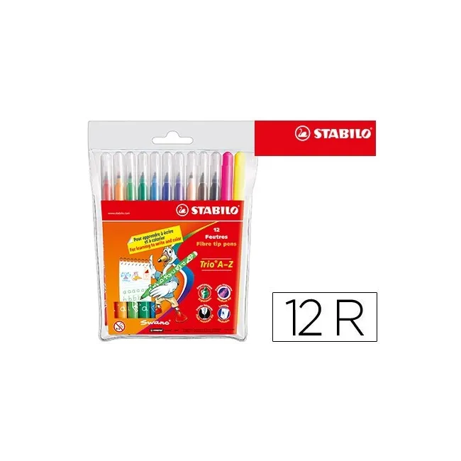 ROTULADOR STABILO TRIO CAJA DE 12 COLORES