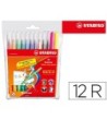 ROTULADOR STABILO TRIO CAJA DE 12 COLORES