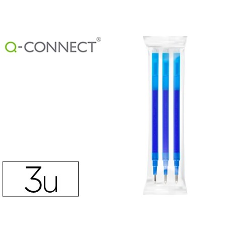 RECAMBIO BOLIGRAFO Q-CONNECT RETRACTIL KF11058 BORRABLE AZUL CAJA D...