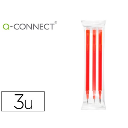 RECAMBIO BOLIGRAFO Q-CONNECT RETRACTIL KF11059 BORRABLE ROJO CAJA D...