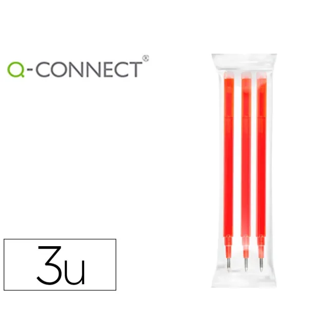 RECAMBIO BOLIGRAFO Q-CONNECT RETRACTIL KF11059 BORRABLE ROJO CAJA D...
