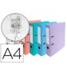 ARCHIVADOR DE PALANCA EXACOMPTA CARTON FORRADO PVC DIN A4 COLORES P...