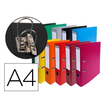 ARCHIVADOR DE PALANCA EXACOMPTA CARTON FORRADO PVC DIN A4 COLORES S...