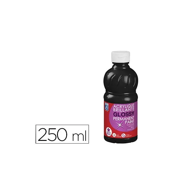 PINTURA ACRILICA L&B BRILLO NEGRO BOTE DE 250 ML