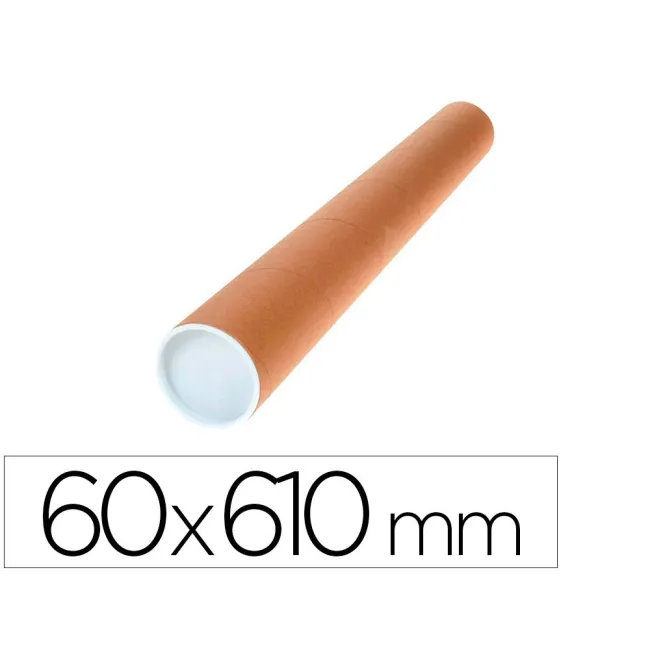 TUBO DE CARTON Q-CONNECT PORTADOCUMENTOS TAPA PLASTICO 60X640 MM